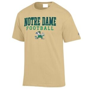 Gold Notre Dame Fighting Irish Football Stack T-Shirt